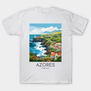 A Pop Art Travel Print of Azores - Portugal T-Shirt